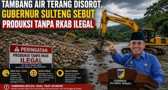 CV Rajawali bersama PT Wahana Cipta Lestari lakukan Produksi tambang Galian C Ilegal untuk Keperluan Proyek APBD Sulteng Foto Istimewa